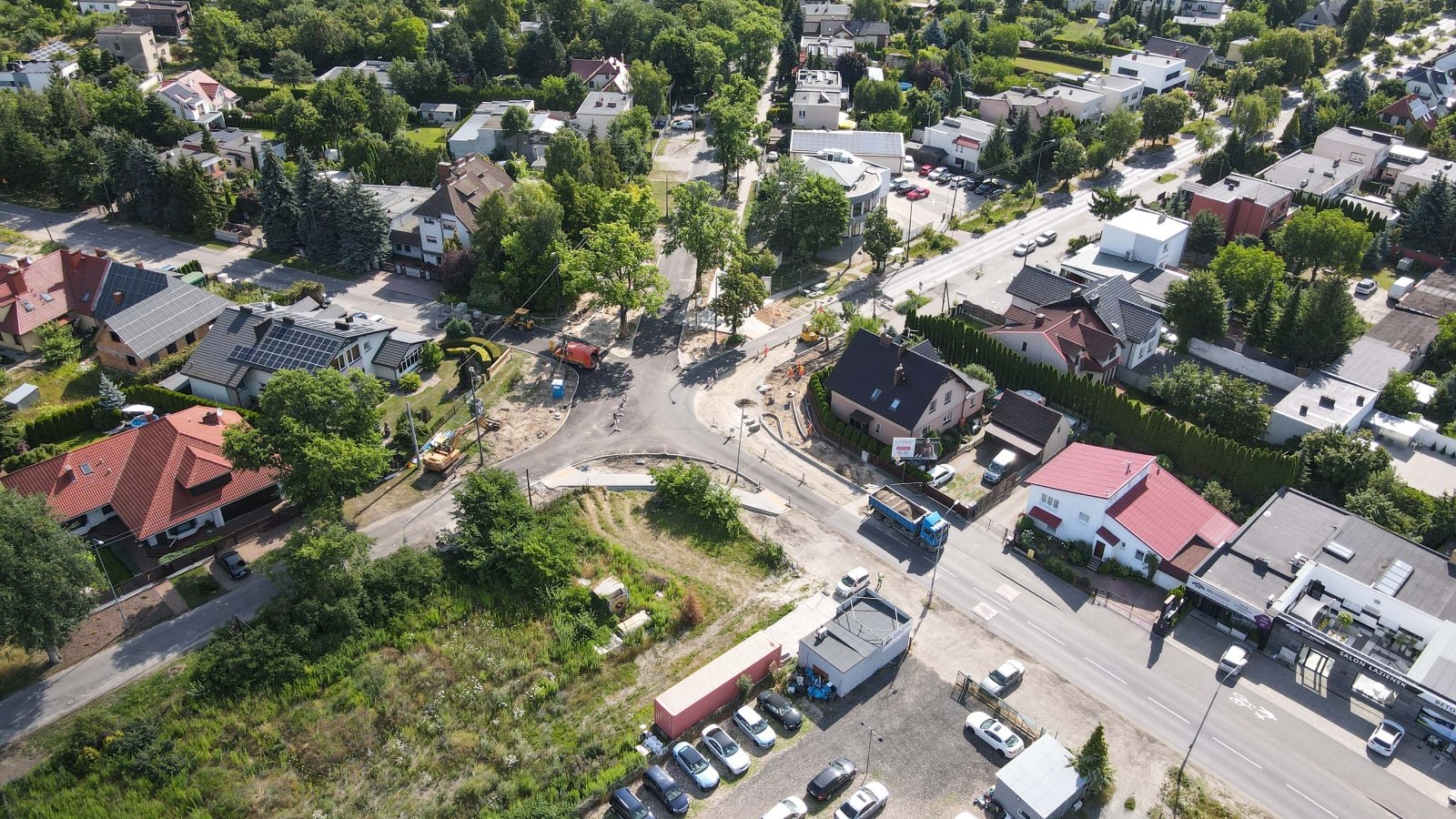 Widok na Szczepankowo i budowane nowe rondo