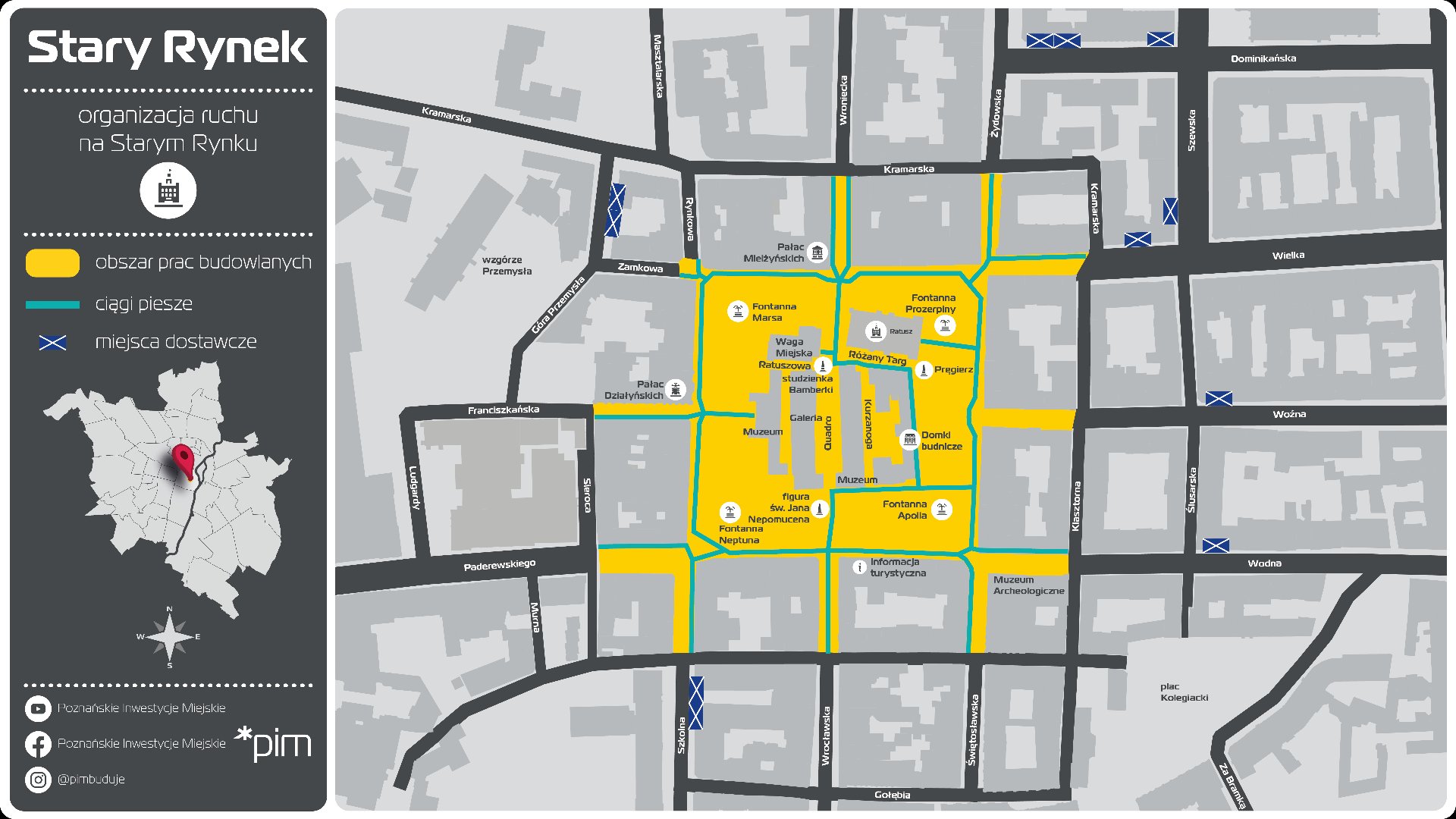 Grafika - mapka z obszarem prac budowlanych