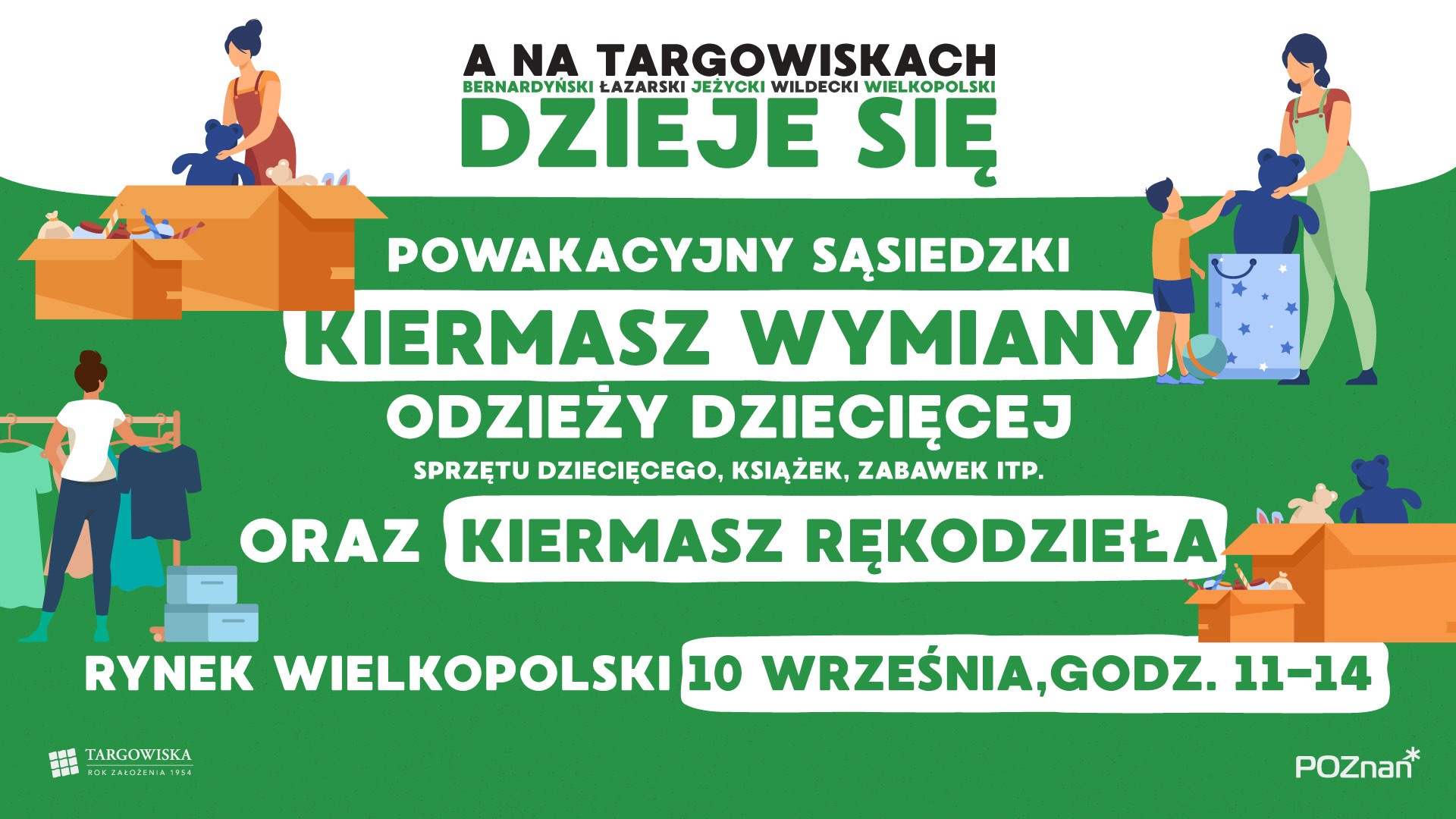 Plakat wydarzenia z informacjami oraz elementami graficznymi - grafika rozmowy