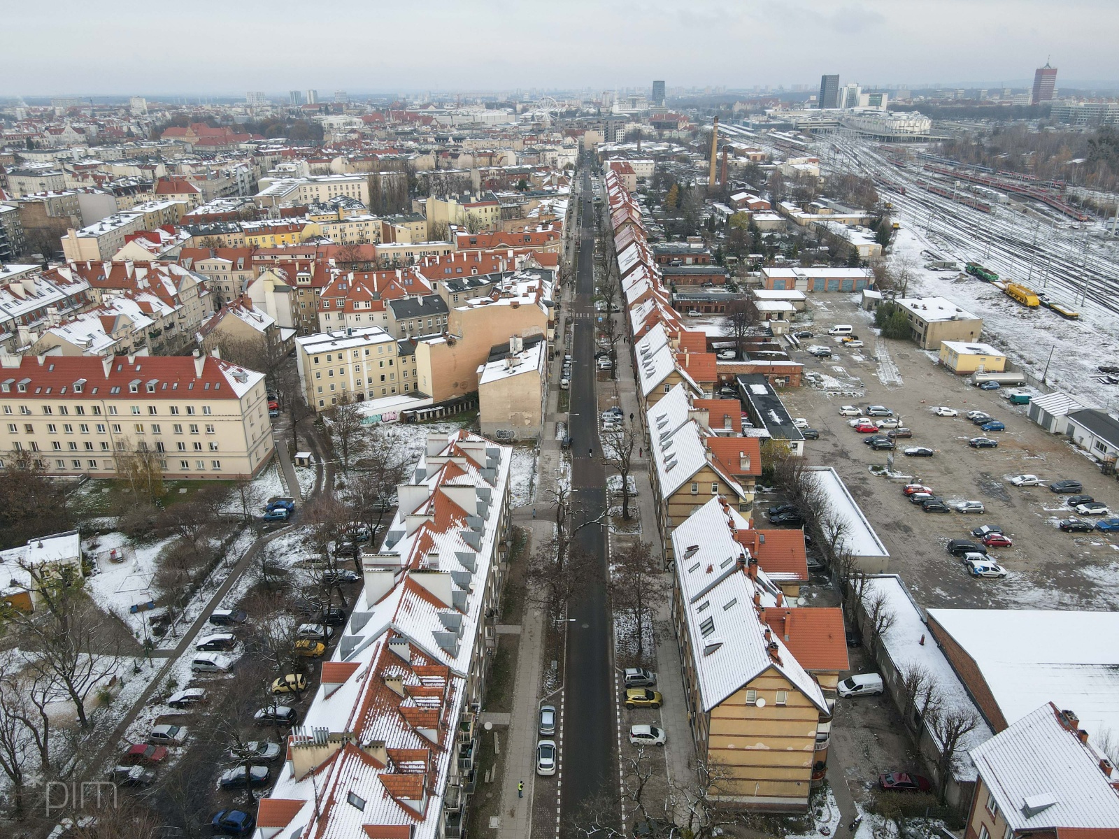 Ulica Kolejowa z lotu ptaka - grafika rozmowy