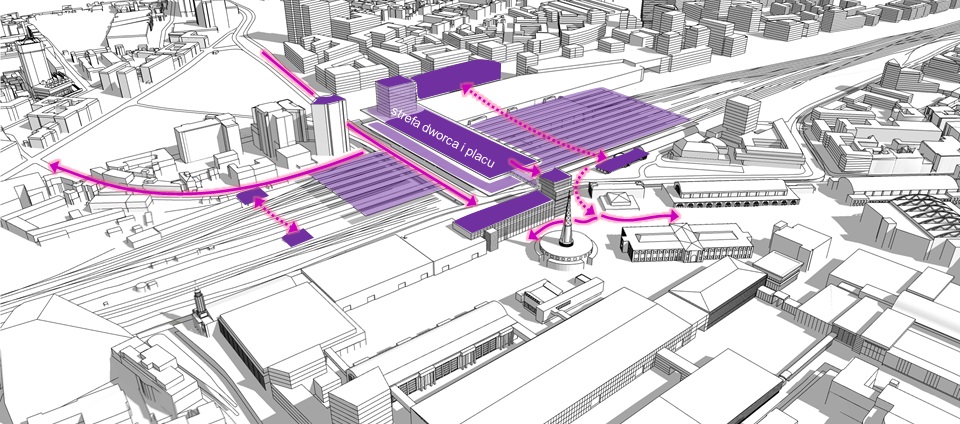 Slajd z prezentacji dotyczącej dworca kolejowego w Poznaniu - grafika rozmowy