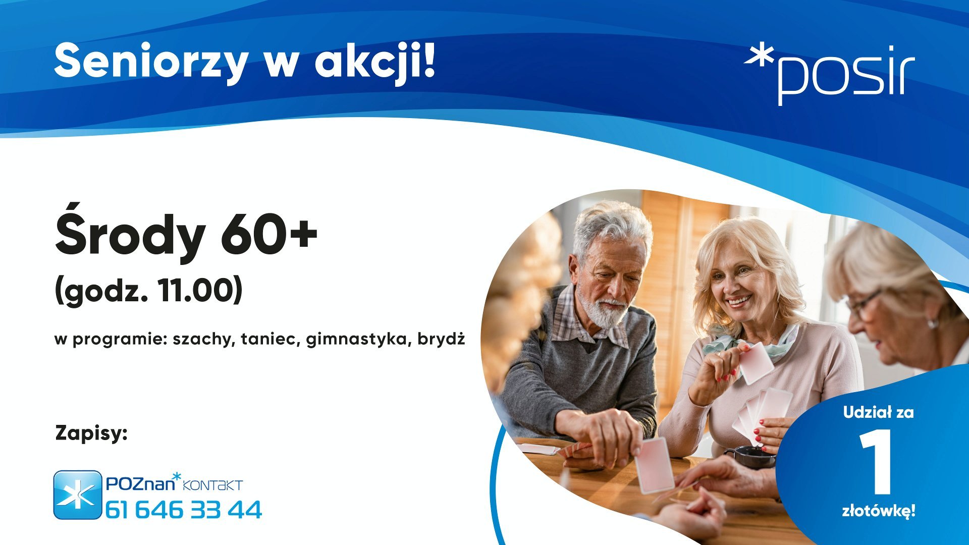 Grafika z najważniejszymi informacjami dotyczącymi programu "Seniorzy w akcji".