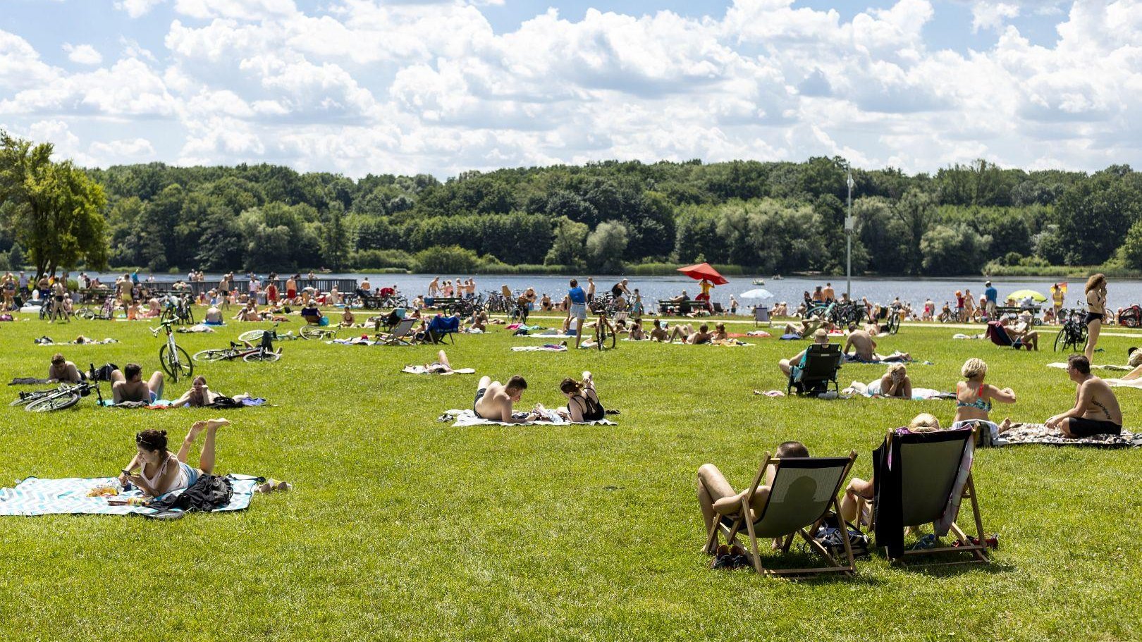 Zdjęcie przedstawia ludzi na plaży. - grafika rozmowy