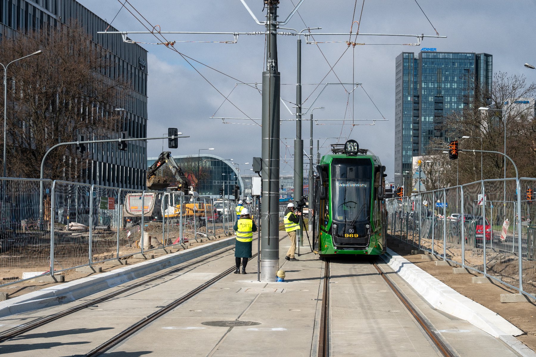 Przejazd techniczny tramwaju przez ul. Matyi